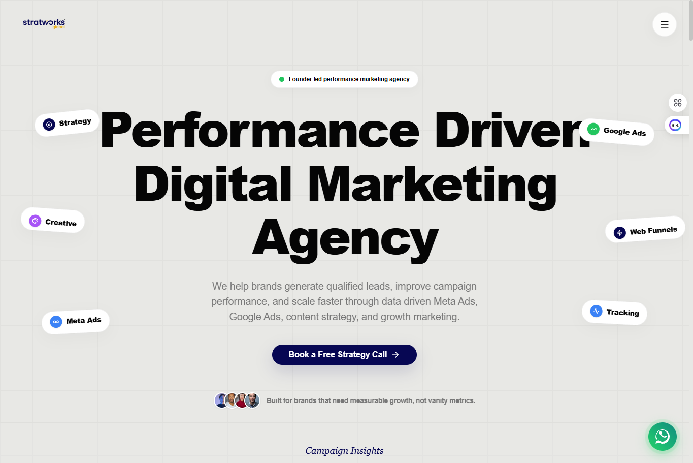 Homepage preview of the Stratworks Global website